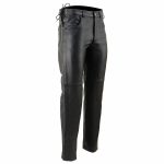 Milwaukee Leather SH1987 Men’s Black Leather Deep Pocket Motorcycle Over Pants with Side Laces