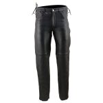 Milwaukee Leather SH1987 Men’s Black Leather Deep Pocket Motorcycle Over Pants with Side Laces - Image 5