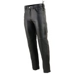 Milwaukee Leather SH1987 Men’s Black Leather Deep Pocket Motorcycle Over Pants with Side Laces - Image 4