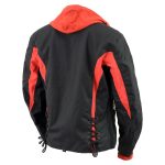 NexGen SH1998 Ladies Red and Black Textile Racer Jacket with Removable Hoodie - Image 8