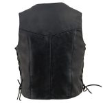 Milwaukee Leather SH2011L Kids Black Classic Side Lace Three Snap Leather Vest - Image 2