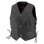 Milwaukee Leather SH2011L Kids Black Classic Side Lace Three Snap Leather Vest - Image 6