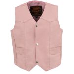 Milwaukee Leather SH2011PINK Girls Pink Three Snap Leather Vest - Image 7