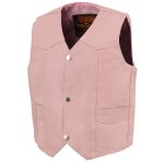 Milwaukee Leather SH2011PINK Girls Pink Three Snap Leather Vest - Image 6
