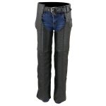 Milwaukee Leather SH2013 Kids Unisex Black Classic Leather Chaps - Image 6