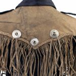 Leather King SH2015 Ladies ‘Fringed’ Cropped Two Tone Jacket with Braiding Detail - Image 6