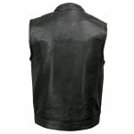 Milwaukee Leather SH2036 Men’s Black Club Style’ Open Neck Leather Vest - Image 2