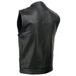 Milwaukee Leather SH2036 Men’s Black Club Style’ Open Neck Leather Vest - Image 9
