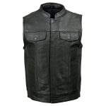 Milwaukee Leather SH2036 Men’s Black Club Style’ Open Neck Leather Vest - Image 12