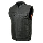 Milwaukee Leather SH2036 Men’s Black Club Style’ Open Neck Leather Vest - Image 11