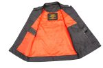 Leather King SH203601 Men’s Black ‘Club Style’ Open Neck Leather Vest - Image 4