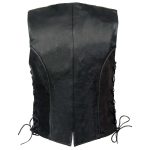 Milwaukee Leather SH2045 Women’s Black Thin Braid Leather Side Lace Motorcycle Rider Vest- Front Snap Closure - Image 2