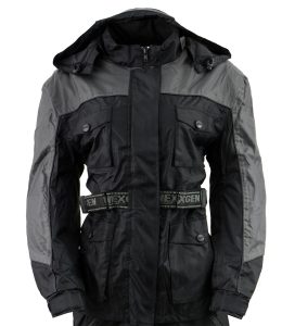 NexGen Ladies SH204901 Black and Grey Armored and Hooded Water Proof Rain Suit - Image 7