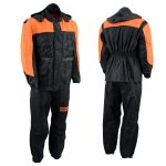 NexGen Men’s SH2051 Black and Orange Hooded Water Proof Armored Rain Suit - Image 4