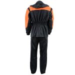 NexGen Men’s SH2051 Black and Orange Hooded Water Proof Armored Rain Suit - Image 2