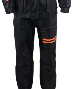 NexGen Men’s SH2051 Black and Orange Hooded Water Proof Armored Rain Suit - Image 5