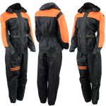 NexGen Ladies SH205101 Black and Orange Armored Hooded Water Proof Rain Suit - Image 4