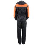 NexGen Ladies SH205101 Black and Orange Armored Hooded Water Proof Rain Suit - Image 2