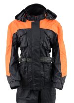 NexGen Ladies SH205101 Black and Orange Armored Hooded Water Proof Rain Suit - Image 8