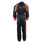 NexGen Men’s SH2052 Black and Orange Hooded Water Proof Armored Rain Suit - Image 2