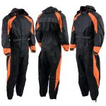 NexGen Men’s SH2052 Black and Orange Hooded Water Proof Armored Rain Suit - Image 4
