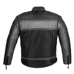 NexGen SH2095 Men’s ‘Racer’ Black and Grey Reflective Textile Motorcycle Jacket - Image 2