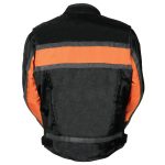 NexGen SH2095 Men’s ‘Racer’ Black and Orange Textile Motorcycle Jacket - Image 2