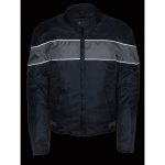 NexGen SH212101 Men’s Black Textile Moto Jacket with Grey Reflective Striping - Image 5