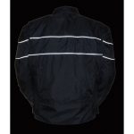 NexGen SH212102 Men’s Black Textile Vented Moto Jacket with Reflective Piping - Image 6