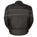 NexGen SH212102 Men’s Black Textile Vented Moto Jacket with Reflective Piping - Image 2