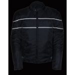 NexGen SH212102T Men’s Tall Sizes Black Textile Vented Moto Jacket with Reflective Piping - Image 5