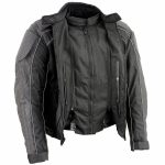 NexGen SH2153 Men’s Black and Blue CE Armored Motorcycle Textile and Leather Combo Jacket - Image 7