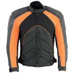 NexGen SH2153 Men’s Combo Black and Red CE Armored Leather and Textile with Mesh Motorcycle Jacket - Image 9