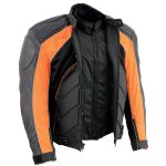 NexGen SH2153 Men’s Combo Black and Red CE Armored Leather and Textile with Mesh Motorcycle Jacket - Image 7