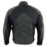NexGen SH2153 Men’s Black and Grey CE Armored Motorcycle Textile and Leather Combo Jacket - Image 2
