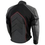 NexGen SH2153 Men’s Combo Black and Red Armored Leather and Textile with Mesh Moto Jacket - Image 8