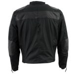 NexGen Men’s SH2177 Black Leather and Textile Vented Racer Jacket - Image 2