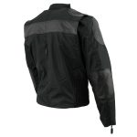 NexGen Men’s SH2177 Black Leather and Textile Vented Racer Jacket - Image 5