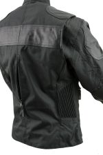 NexGen SH2179 Women’s Black Leather and Textile Vented Racer Jacket - Image 6