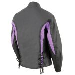 Nexgen SH2188 Women’s Black and Purple Textile Motorcycle Riding Jacket with Side Stretch and Lacing - Image 5