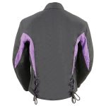 Nexgen SH2188 Women’s Black and Purple Textile Motorcycle Riding Jacket with Side Stretch and Lacing - Image 2