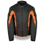 Nexgen SH2188 Women’s Black and Orange Textile Motorcycle Riding Jacket with Side Stretch and Lacing - Image 3