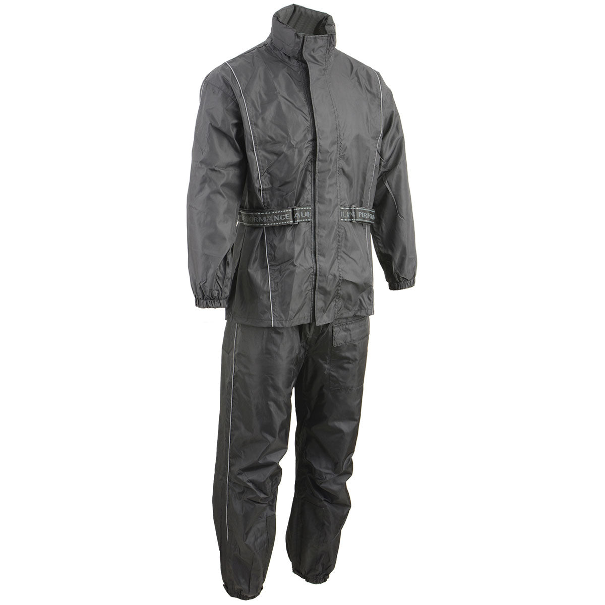 NexGen SH2215 Men’s Lightweight Oxford Nylon Black Water Resistant Rain Suit
