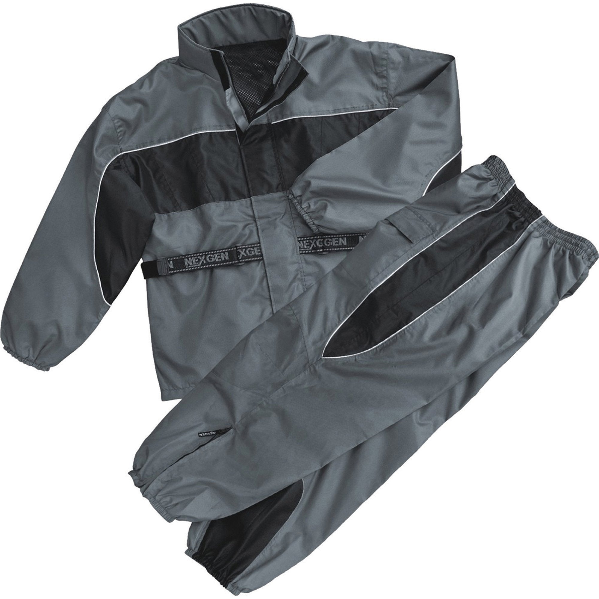 NexGen SH2216 Men’s Oxford Black and Gray Rain Suit Water Resistant
