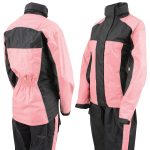 NexGen SH222201 Ladies Black and Pink Oxford Water Proof Rain Suit - Image 7