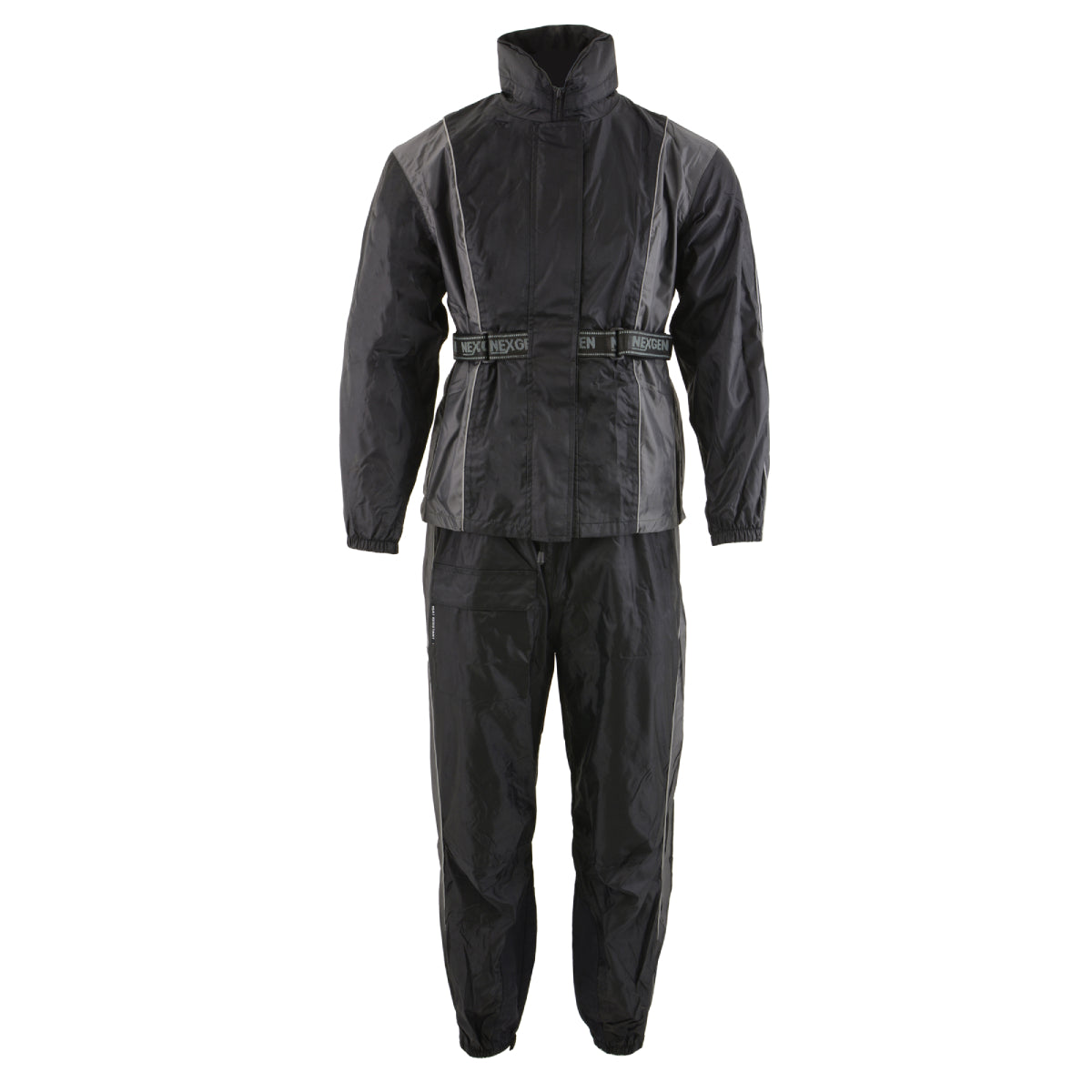Milwaukee Leather SH2225L Women’s Black and Grey Waterproof Rain Suit with Reflective Piping