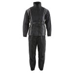 NexGen SH222503 Women’s Motorcycle-Outdoors Black and Grey Hooded Water Proof Rain Suit