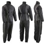 NexGen SH222503 Women’s Motorcycle-Outdoors Black and Grey Hooded Water Proof Rain Suit - Image 5