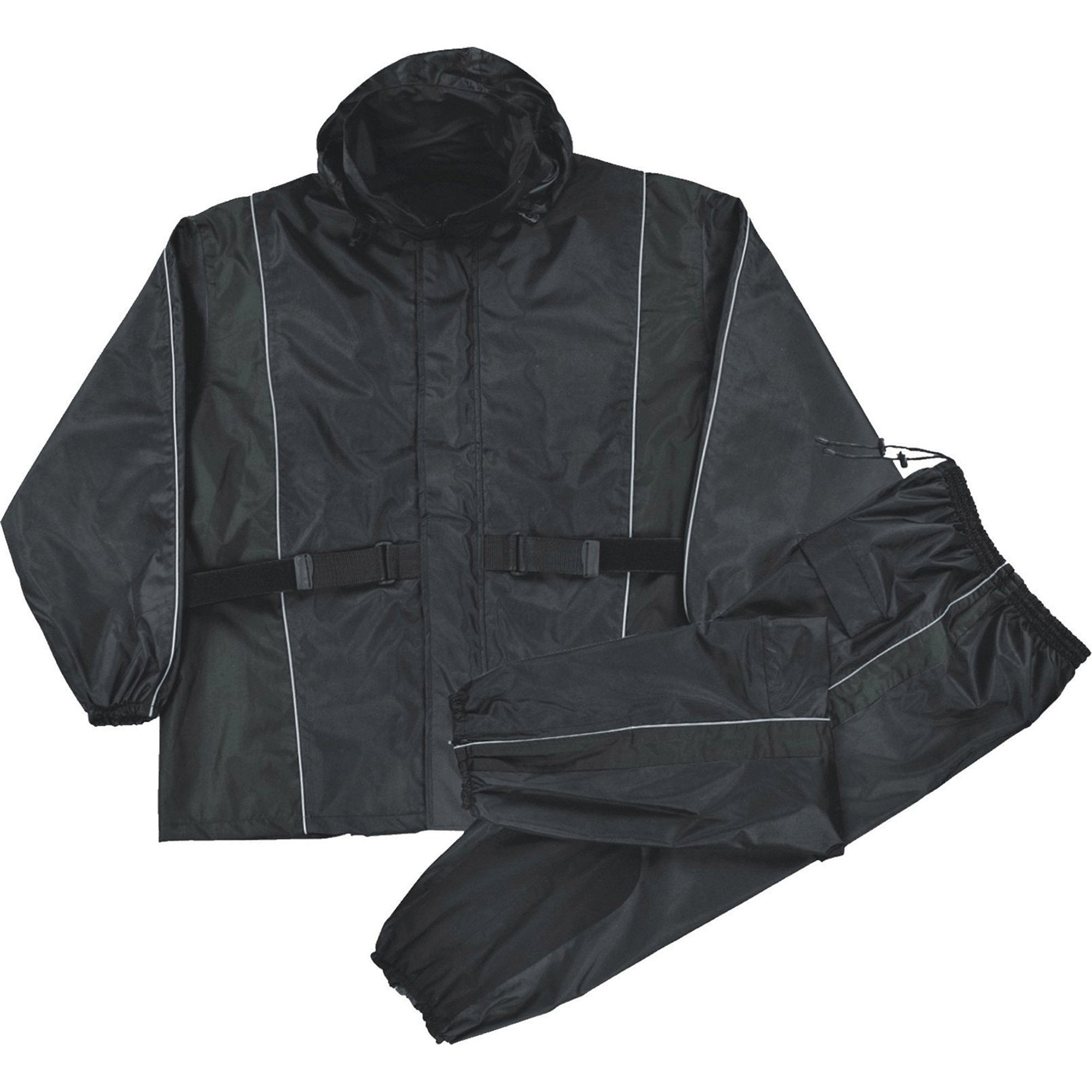 Milwaukee Leather SH2225L Women’s Black Water Resistant Rain Suit with Reflective Piping
