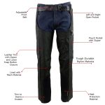 NexGen SH2258 Men’s Black Textile Riding Chaps with Heat Protection - Image 2